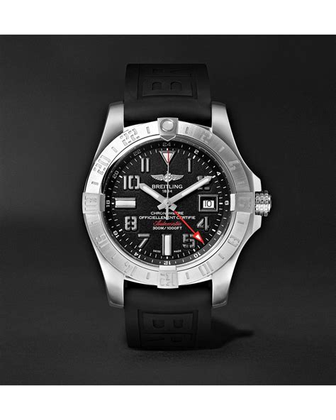 Breitling Avenger Ii Gmt Automatic 43mm Steel And Rubber Watch Ref No