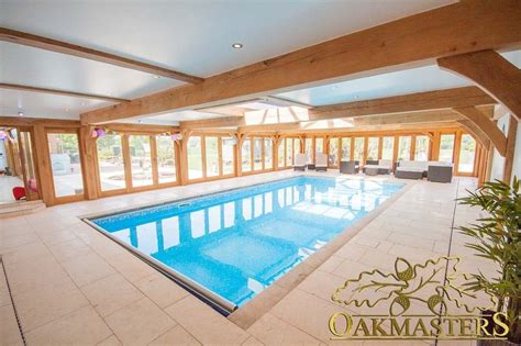 Oak Pool House With Low Profile Flat Roof Oakmasters Oak Framed