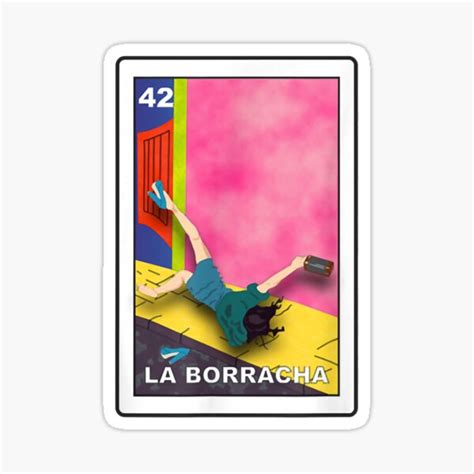 La Borracha Loteria Mexican Lottery Bingo Funny Sticker By