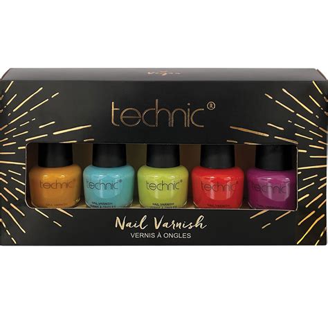 Technic 5pcs Brights Nail Polish T Set 993212 Colour Zone Cosmetics