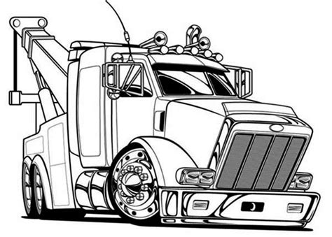 Semi truck outline drawing at getdrawings free download. Big Tow Semi Truck Coloring Page - NetArt