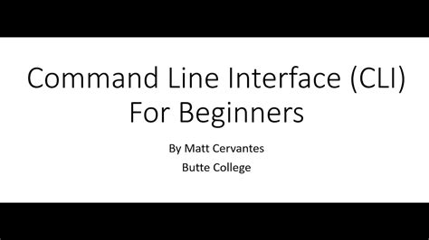 Command Line Interface Cli For Beginners Youtube