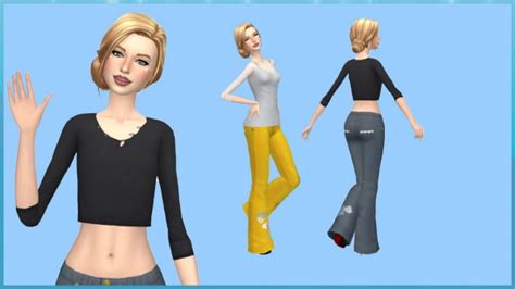 Simsworkshop Maxis Match Flower Power Jeans By Annabellee25 • Sims 4