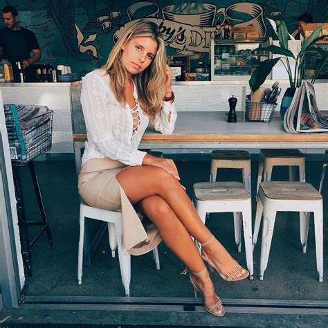 When Your Office Is A Cafe ☕️ Wearing Theiconicau To Work 」 Tash Oakley Leg Pictures V Neck