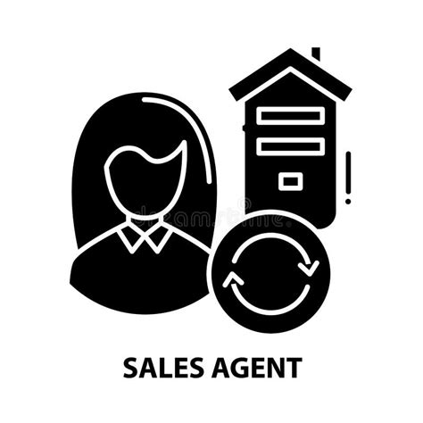Sales Agent Icon Black Vector Sign With Editable Strokes Concept
