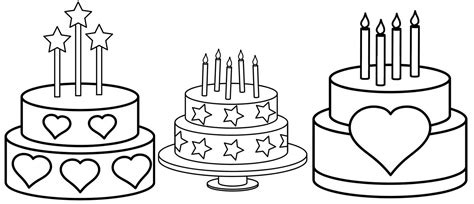 Three Tier Cake Pages Coloring Pages