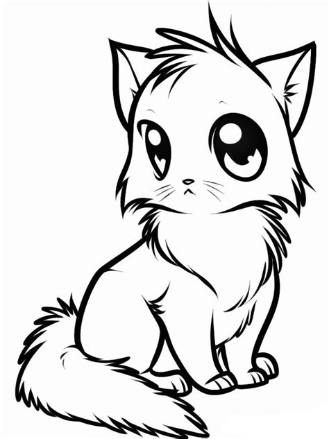 Cute Anime Cats Coloring Pages