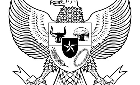 Logo Garuda Pancasila Bw Hitam Putih National Emblem Of Indonesia Png