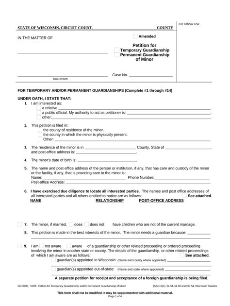 Petition Guardianship Minor Form Fill Out And Sign Printable Pdf