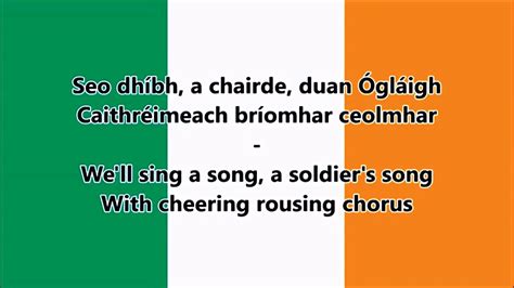 Amhrán Na Bhfiann National Anthem Of Ireland Englishirish Lyrics