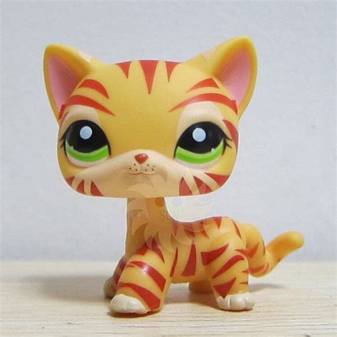 1451 Hasbro Littlest Pet Shop Collection Lps Hair Standing Cat Tiger