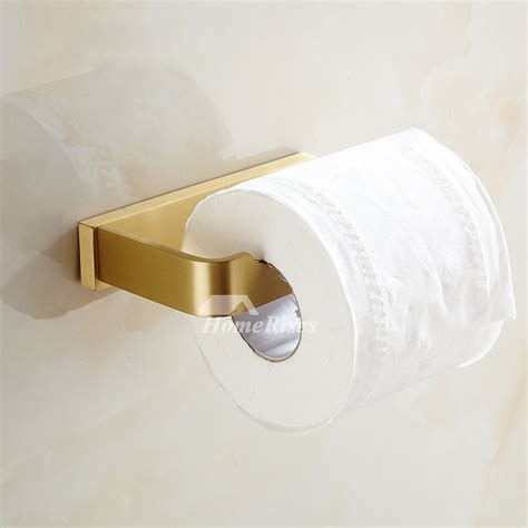 Luxury Gold Wall Mounted Brushed Brass Toilet Paper Holder With Shelf
