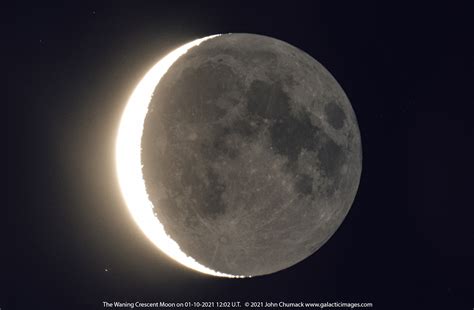 The Waning Crescent Moon With Earthshine On 01 10 2021 Galactic Images