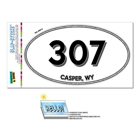 307 Casper Wy Wyoming Oval Area Code Sticker