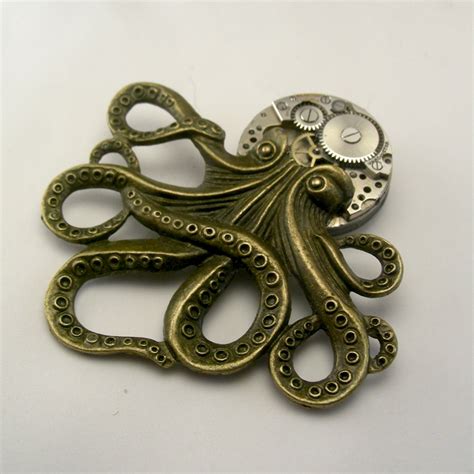 Brainiac Steampunk Er Lovecraftian Octopus Pendant By Steamsect On