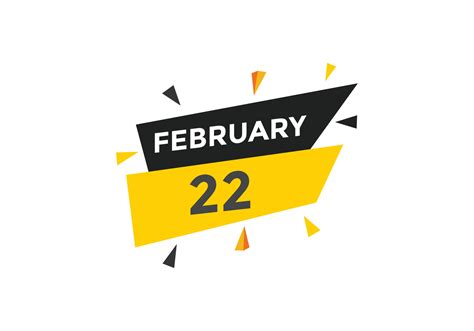 February 22 Calendar Reminder 22th February Daily Calendar Icon