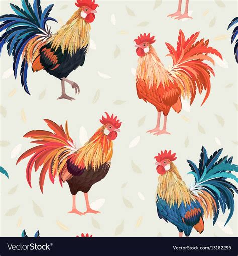 Vintage Seamless Texture With Cute Roosters Download A Free Preview Or