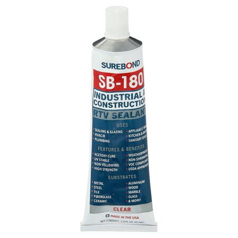 surebond sb 180 clear silicone sealant 48lr87 sb 180 sq cl grainger