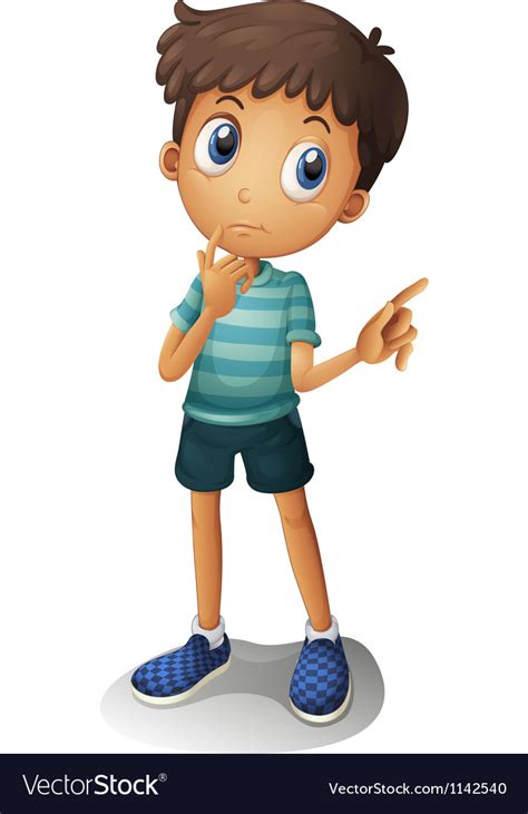 A Young Boy Thinking Royalty Free Vector Image