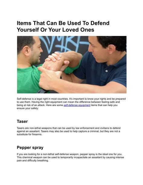 Ppt Items That Can Be Used To Defend Yourself Or Your Loved Ones