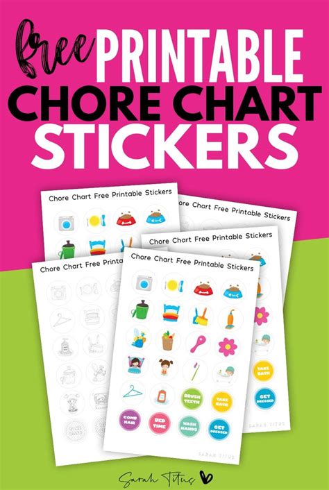 Free Printable Chore Chart Stickers Free Printable Chore Charts