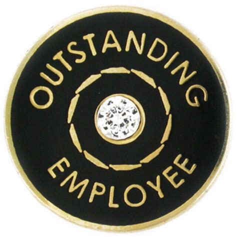 Pinmarts Outstanding Employee Of The Month Lapel Pin With Rhinestone
