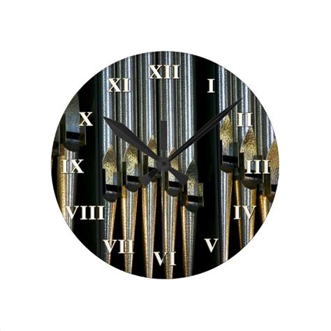 Pipe Organ Clock With Roman Numerals