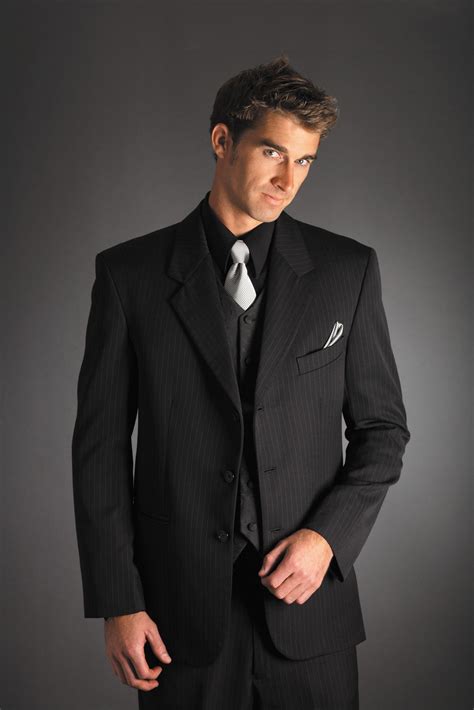 Pinstripe Suites Are Always Good Looking Black Suit Black Shirt