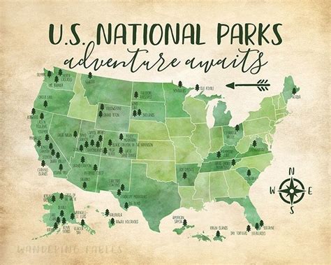 √ Free Printable National Parks Map