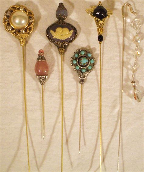 6 Antique Style Hat Pins With Vintage And By Marysforevermemories