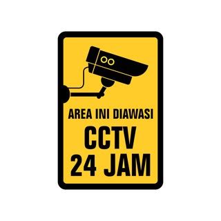 Jual RAMBU AREA INI DI AWASI CCTV 24 JAM 20CM X 30CM PLAT ALUMUNIUM