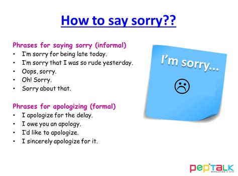 40 Simple Ways To Say Sorry In English Pep Talk India