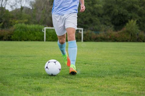 Football Player Dribbling The Soccer Stock Image Image Of Jersey