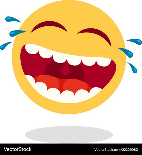 Laughing Smiley Emoticon Cartoon Happy Face Vector Image