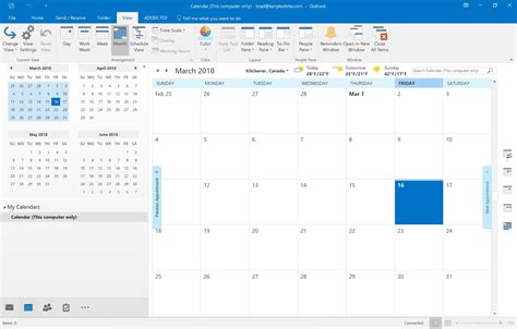 Outlook Calendar Template