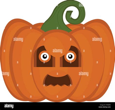Angry Halloween Pumpkin Cartoon Character Stock Vector Image And Art Alamy