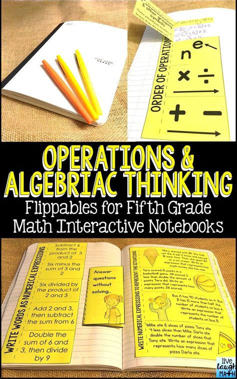 Fifth Grade Operations And Algebraic Thinking Math Interactive Notebook