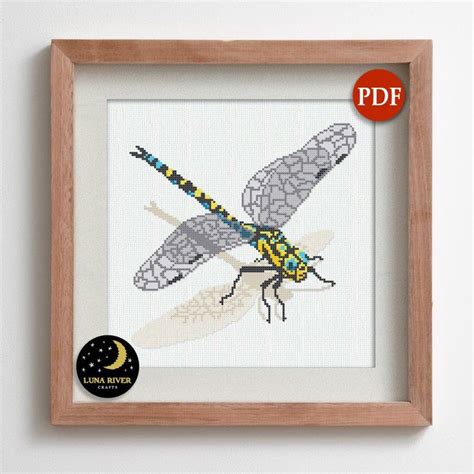 Dragonfly Counted Cross Stitch Pattern Instant Download Etsy