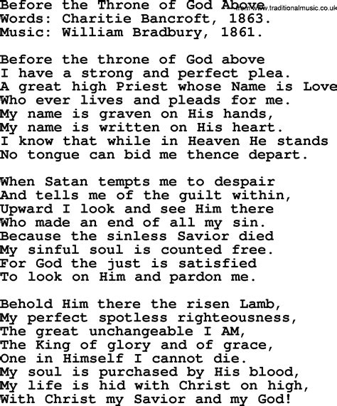 Ascension Hymn Before The Throne Of God Above Lyrics And Pdf