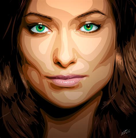 Olivia Wilde Vexel By Coletonh Monochromatic Portrait Vector Art Portrait Painting