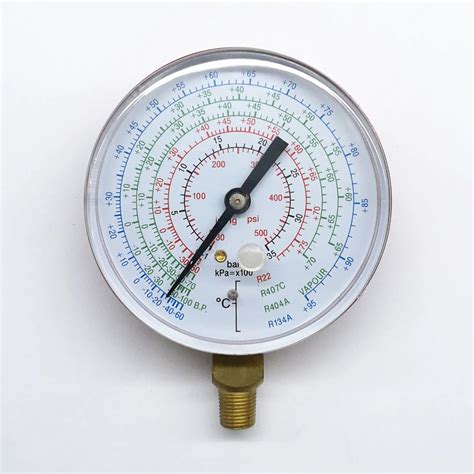 80mm Environmentally Friendly Copper Refrigerant Manometer 35bar500psi