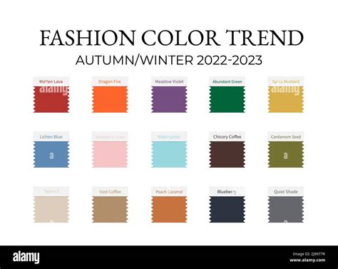 fashion color trend autumn winter 2022 2023 trendy colors palette guide fabric swatches