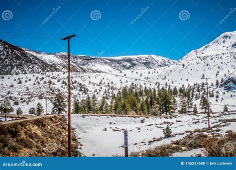 Sierra Nevada With It Snowy Mountains On A Winters Day Stock Photo