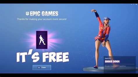 Obtained for free by enabling 2fa. New BOOGIE DOWN Emote In - Fortnite - (1 Hour ) - YouTube