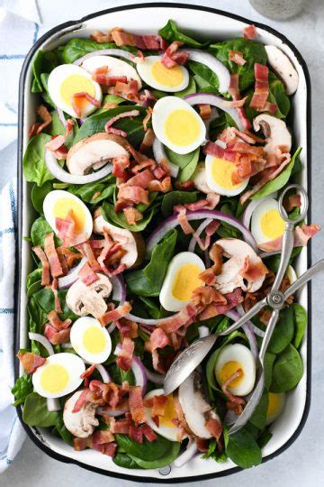 Spinach Salad With Bacon And Hard Boiled Eggs The Seasoned Mom