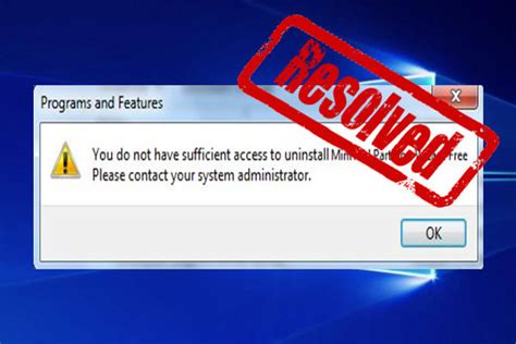 Solved You Dont Have Sufficient Access To Uninstall Minitool Partition Wizard