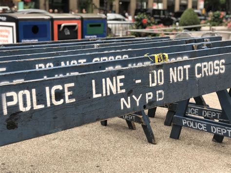 Police Line Do Not Cross Nypd Barriers In New York City 2029145 Stock