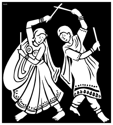 Folk Dances Of India Coloring Pages Garba Coloring Page Folk Dances