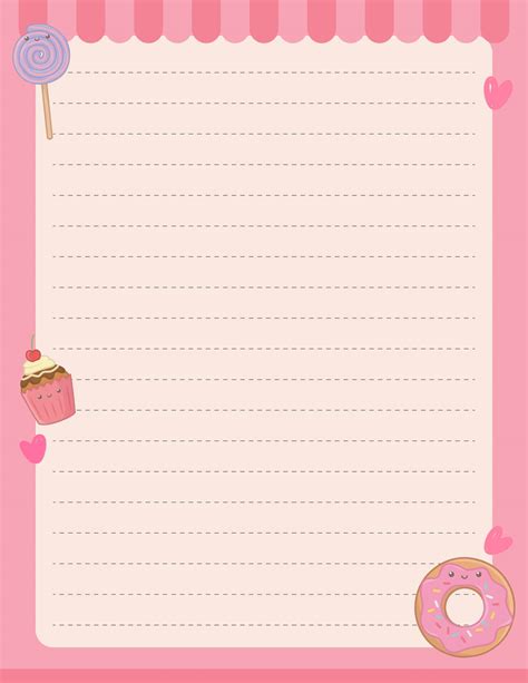 Downloadable Cute Printable Notebook Paper
