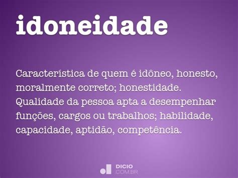 Idoneidade Dicio Dicionário Online De Português